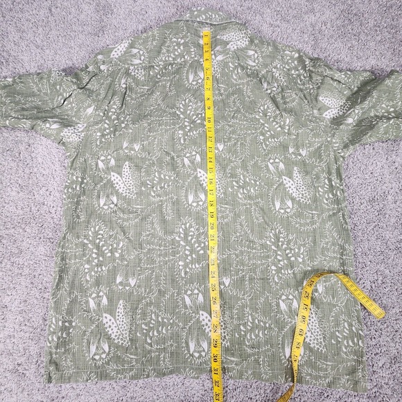 Columbia Shirt Mens Large Hawaiian‎ Plaid Green Hiking Paisley Button up Preppy - Picture 8 of 9